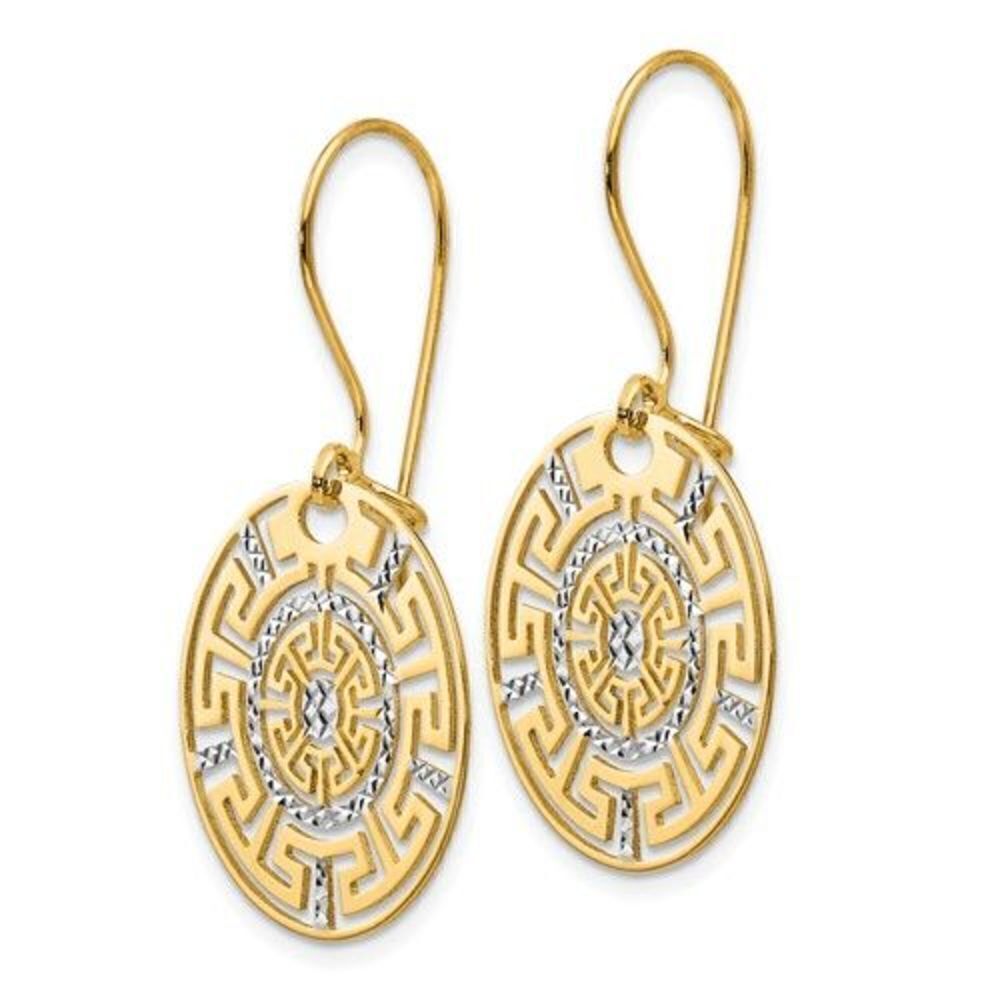 Leslie's 14K Two-tone Greek Key Dangle Earrings